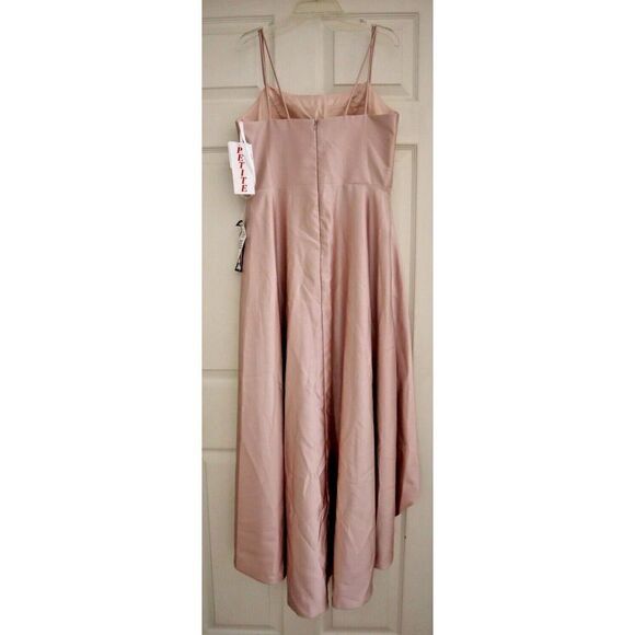 XSCAPE 3539XP Women’s Petite Sz 6 Beige High-Low Ball Gown $229 - Picture 2 of 15